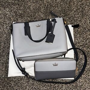 Kate Spade grey crossbody set